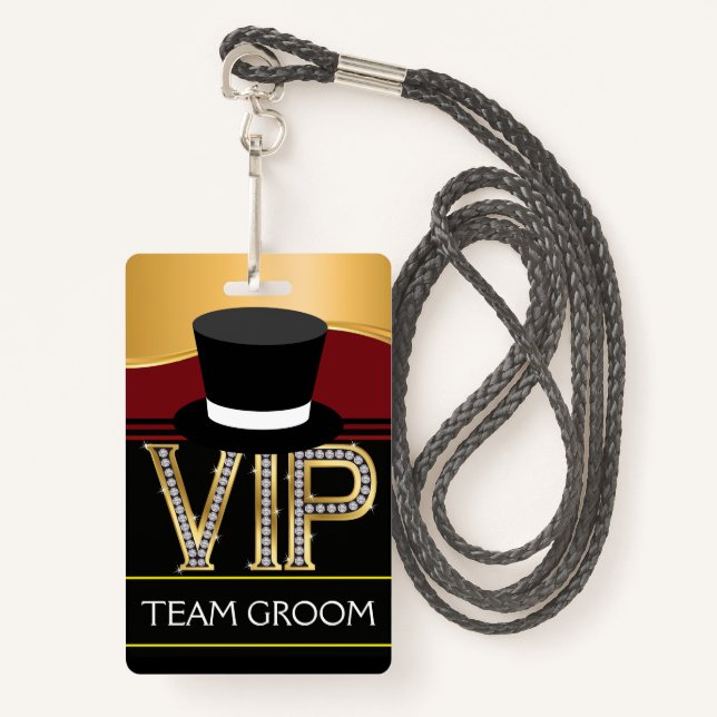 Badge du Mariage Team Groom (Devant avec lanière)
