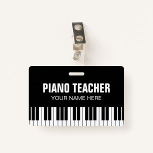 Badge du professeur de musique piano avec clip