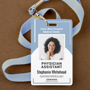 Badge Dusty Blue Hospital Code photo de l'employé Médi