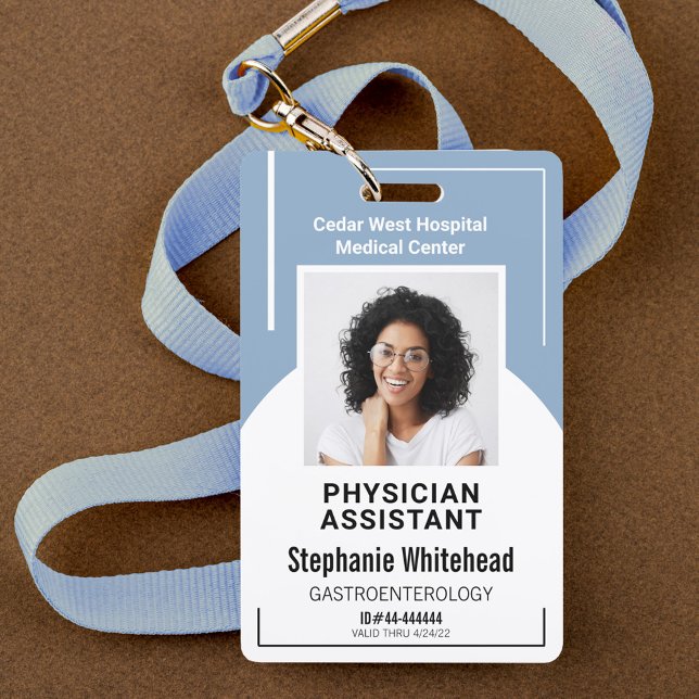 Badge Dusty Blue Hospital Code photo de l'employé Médica (Your photo ID employee badge is not just an identification tool, but a powerful communication medium)