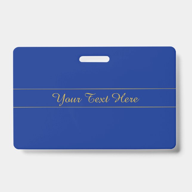 Badge Écriture dorée élégante sur fond bleu marine (Avant)