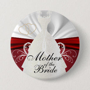 Badge Elegant Bridal Party with Red Accents