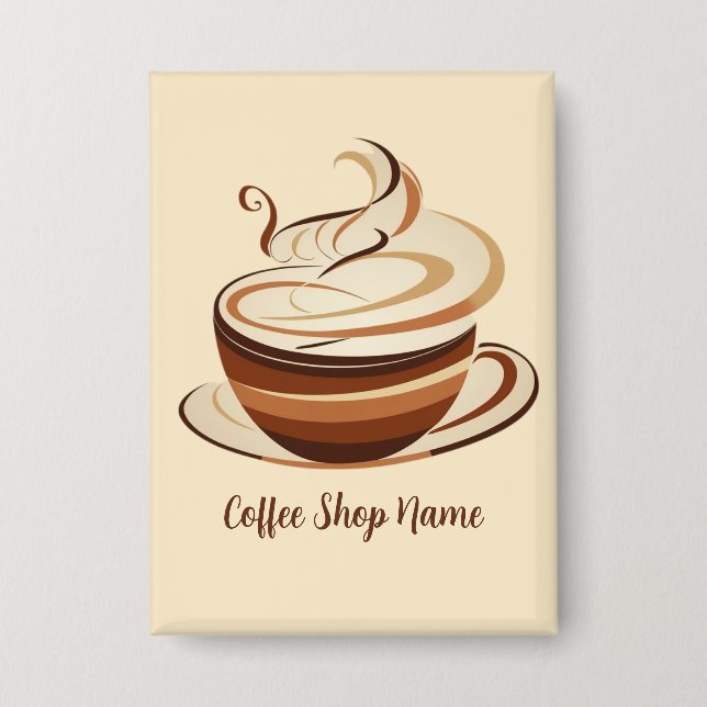 Badge Élégant café Brown espresso logo d'entreprise (Recto)