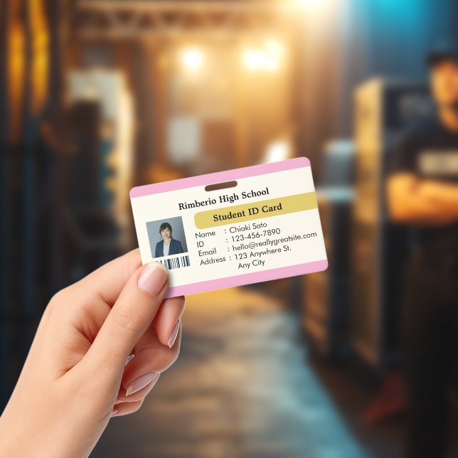 Badge Elegant Custom Student ID Card Design (Concert)