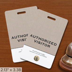 Badge élégant personnalisé pour visiteur autorisé