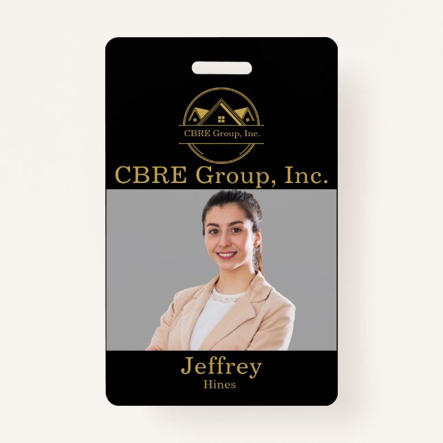 Badge Elegant Real Estate Black and gold custom logo  (Devant)