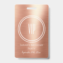 Élégant Rose Gold Foil Anniversaire de fête VIP Ac