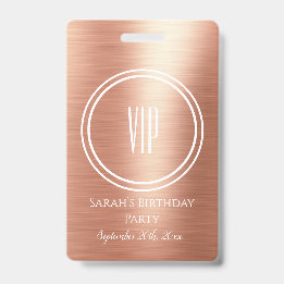 Badge Élégant Rose Gold Foil Invitation Fête d'Anniversa