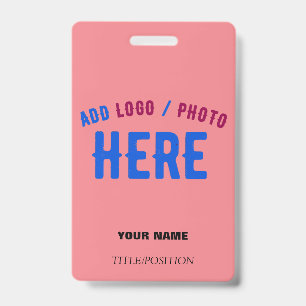 BADGE ÉLÉGANT SAUMON ROSE PERSONNALISÉ MARQUE VERIFIEE M