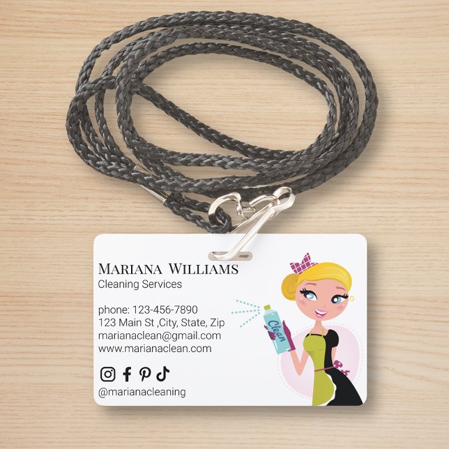 Badge élégant service minimal de nettoyage des médias so (Créateur téléchargé)