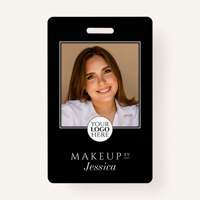 Badge Elegant Typography Black White Photo Makeup (Devant)