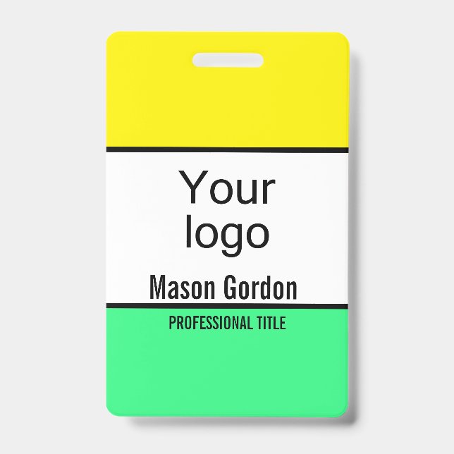 Badge Élégant vert citron minimaliste (Avant)