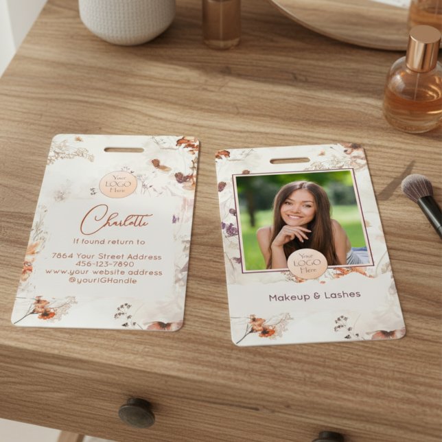 Badge Elegant Watercolor Script Logo Photo Makeup (Créateur téléchargé)