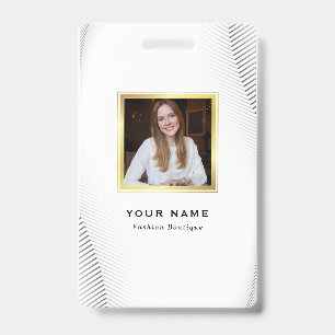 Badge Elégante Boutique Luxe Blanc Or