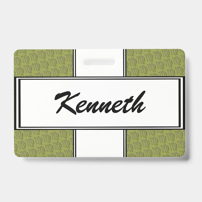 Badge Élément du symbole Virgo Zodiac par Kenneth Yoncic (Face)