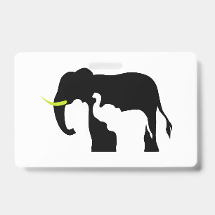 Badge Eléphants noirs et blancs