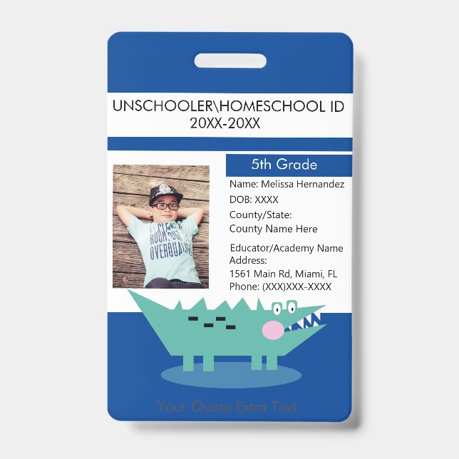 Badge Élève unschooling de l'enseignement moderne à domi (Avant)