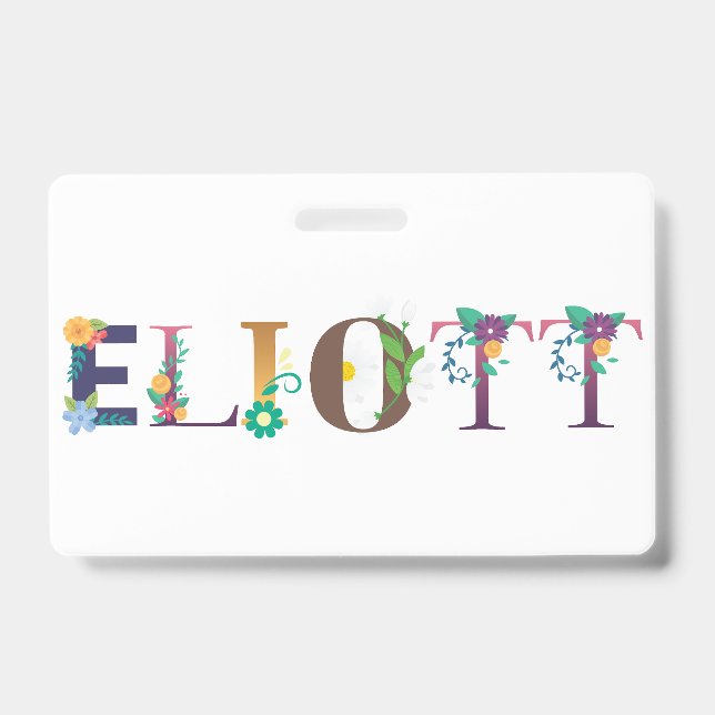 Badge ELIOTT Prénom Élégant Brodé (Avant)