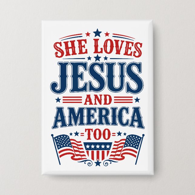Badge Elle aime Jésus et l'Amérique aussi (Recto)