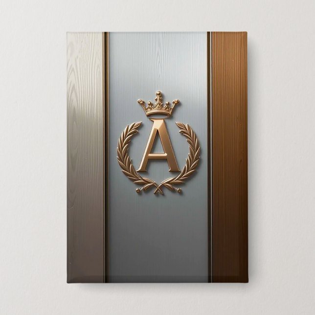 Badge Emblème Monogramme Doré A (Recto)