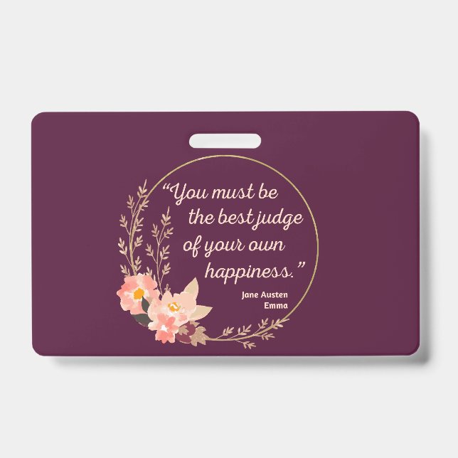 Badge Emma de Jane Austen Citation I - Style Mignon (Avant)