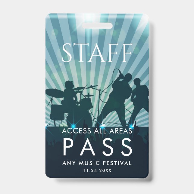 Badge Employé All Access Pass Music Festival Personnel (Avant)