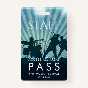 Badge Employé All Access Pass Music Festival Personnel