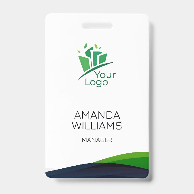 Badge Employé au Tourbillon Vert Moderne (Avant)
