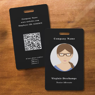 Badge employé avec photo en cercle noir