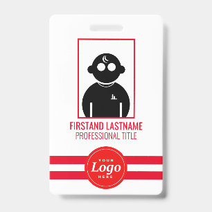 Badge employé codé QR rouge V1
