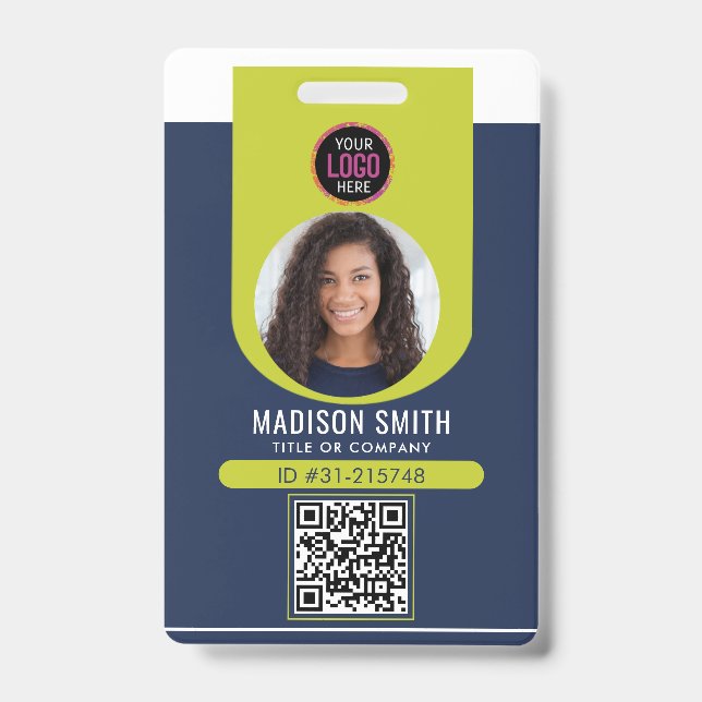 Badge Employé commercial minimal QR B (Avant)