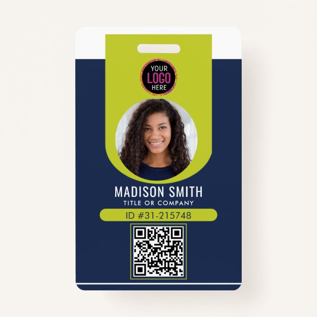 Badge Employé commercial minimal QR B (Devant)