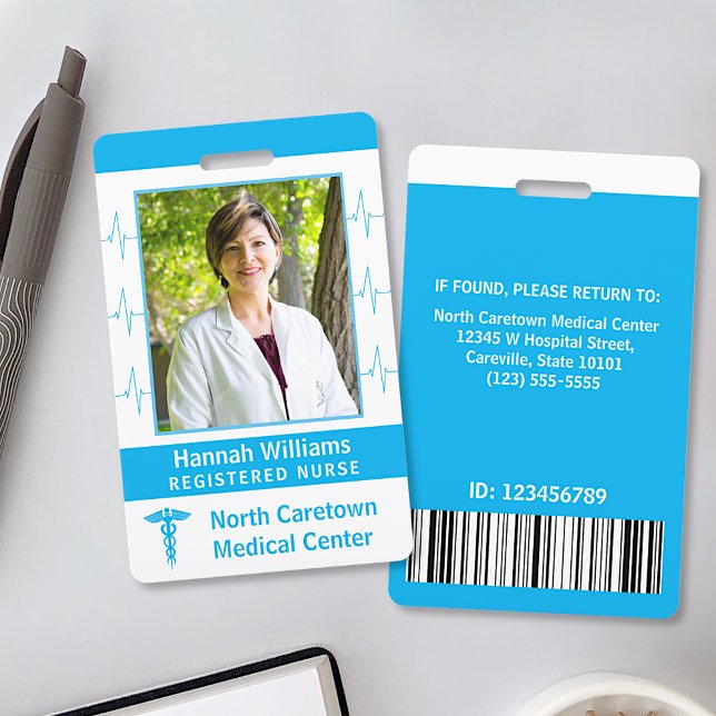 Badge Employé de l'hôpital Infirmière Code à barres pers (Créateur téléchargé)