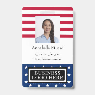 Badge Employé de sécurité d'entreprise American Flag