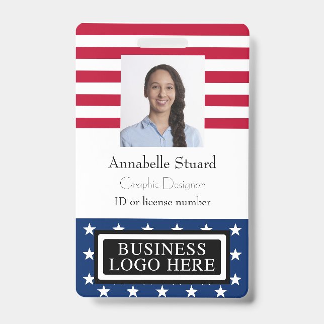 Badge Employé de sécurité d'entreprise American Flag (Avant)