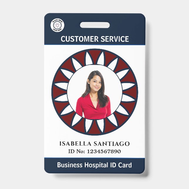 Badge Employé du service clientèle Photo Entreprise Pers (Avant)
