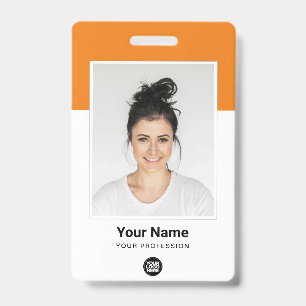 Badge Employé personnalisé avec grande photo, code