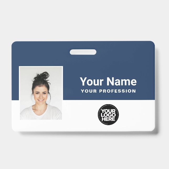 Badge Employé Personnalisé avec Photo, Code Barre  (Avant)