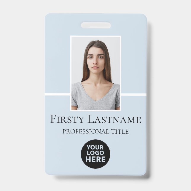 Badge employé personnalisé avec photo, code-barres (Avant)