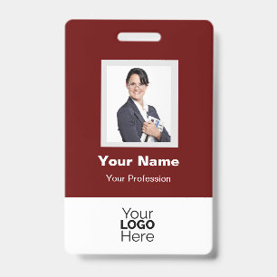 Badge Employé Personnalisé avec Photo, Code QR, Lo