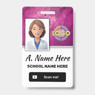 Badge employé personnalisé avec photo, logo et cod