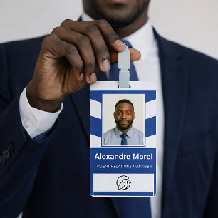 Badge Employé Personnalisé avec Photo, Logo et Cod