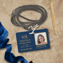 Employé personnalisé bleu marine or