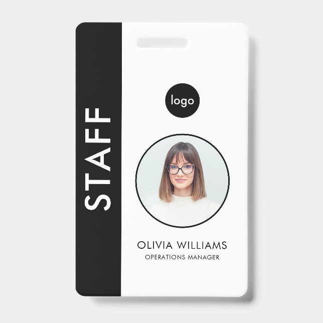 Badge Employé personnalisé d'ID moderne (Avant)