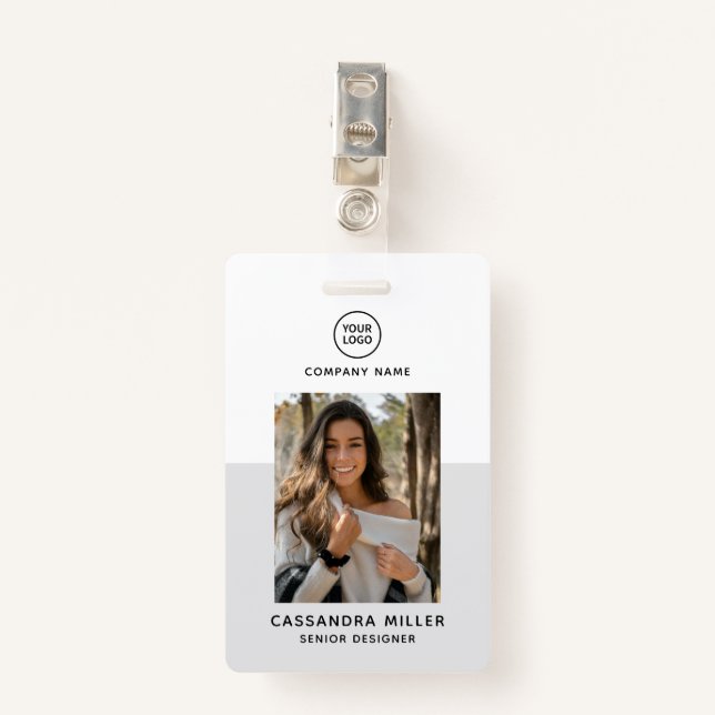 Badge Employé personnalisé du bureau d'entreprise (Devant avec clip)
