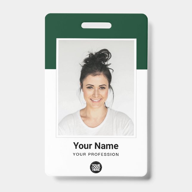 Badge Employé personnalisé énorme Photo Qr Code barre No (Avant)