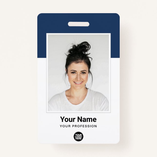 Badge Employé personnalisé énorme Photo Qr Code barre No (Devant)