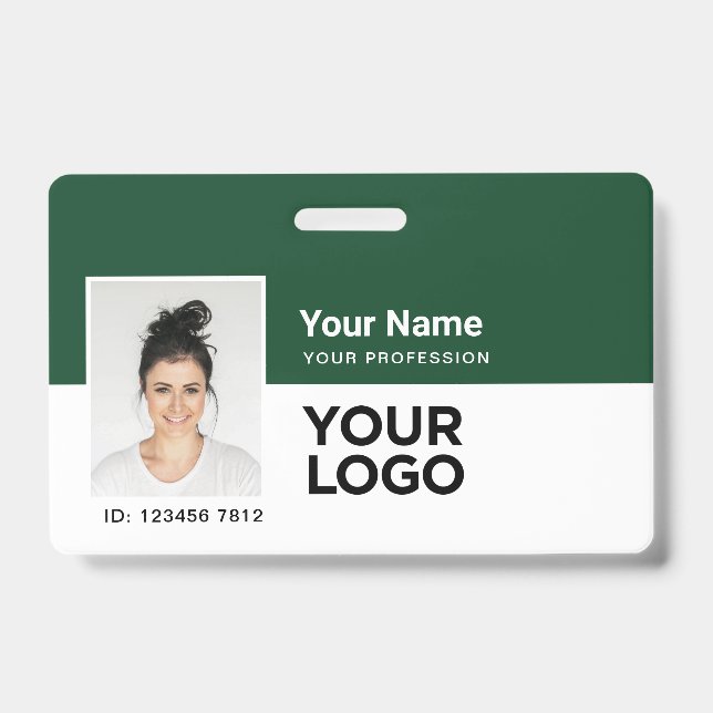 Badge Employé personnalisé | Nom du logo de la barre pho (Avant)