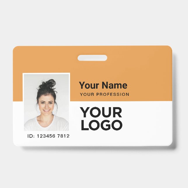 Badge Employé personnalisé | Nom du logo de la barre pho (Face)