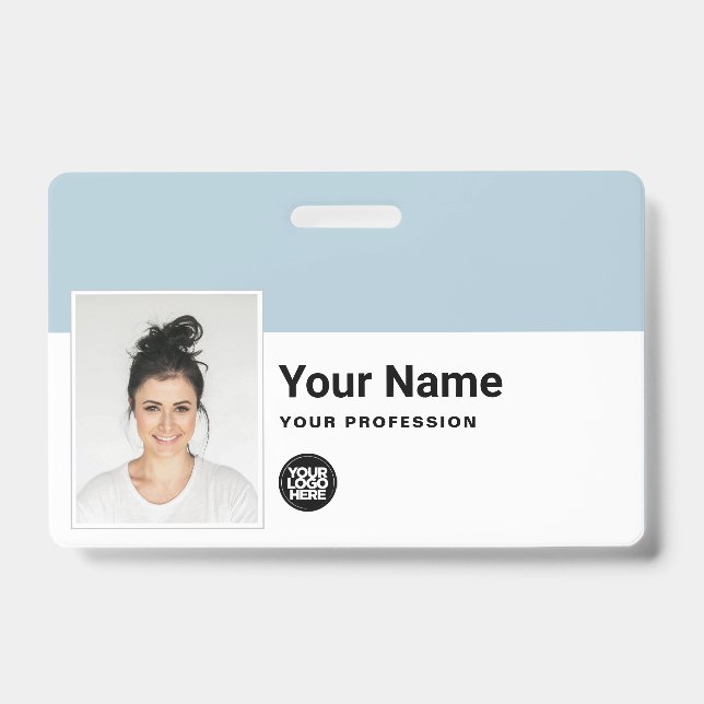 Badge Employé personnalisé - Nom du logo professionnel (Face)
